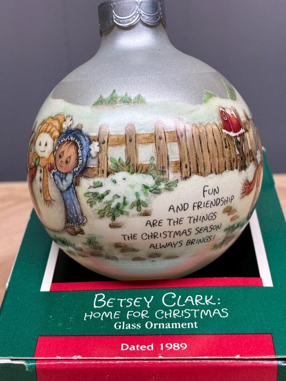 Hallmark Betsey Clark 1989 Glass Ornament | Home for Christmas | Vintage